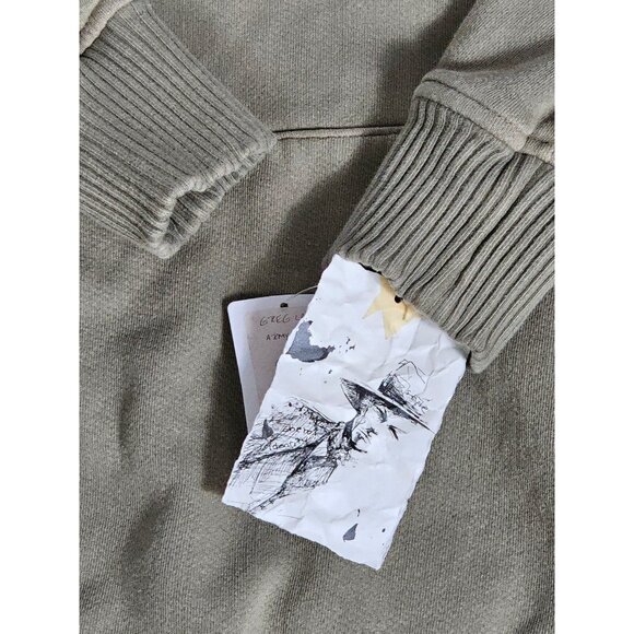 Greg Lauren Army Hoodie Men Size 4 Khaki Green Cotton NWT - Picture 3 of 9